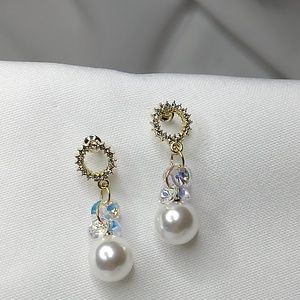 Circle stud drop dangle